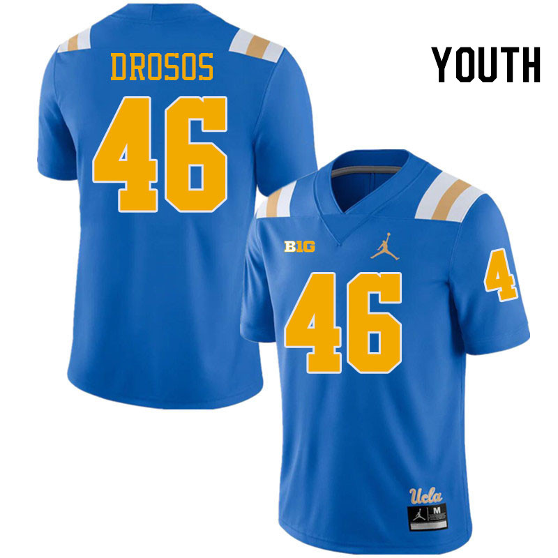 Youth #46 Travis Drosos UCLA Bruins College Football Jerseys Stitched-Royal